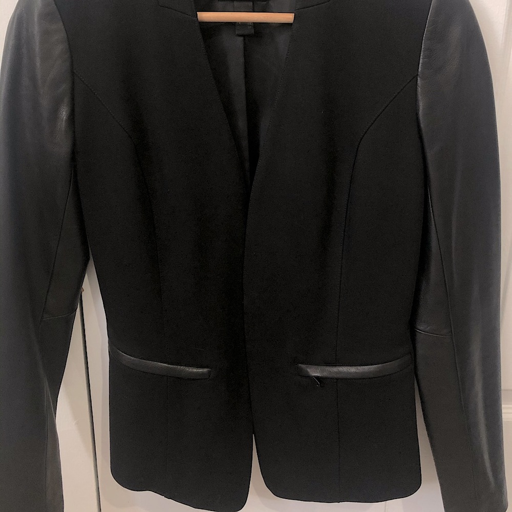 Leather sleeved Blazer